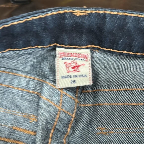NWOT TRUE RELIGION DARK WASH JOEY SUPER LOW RISE SIZE 28 - Picture 5 of 10